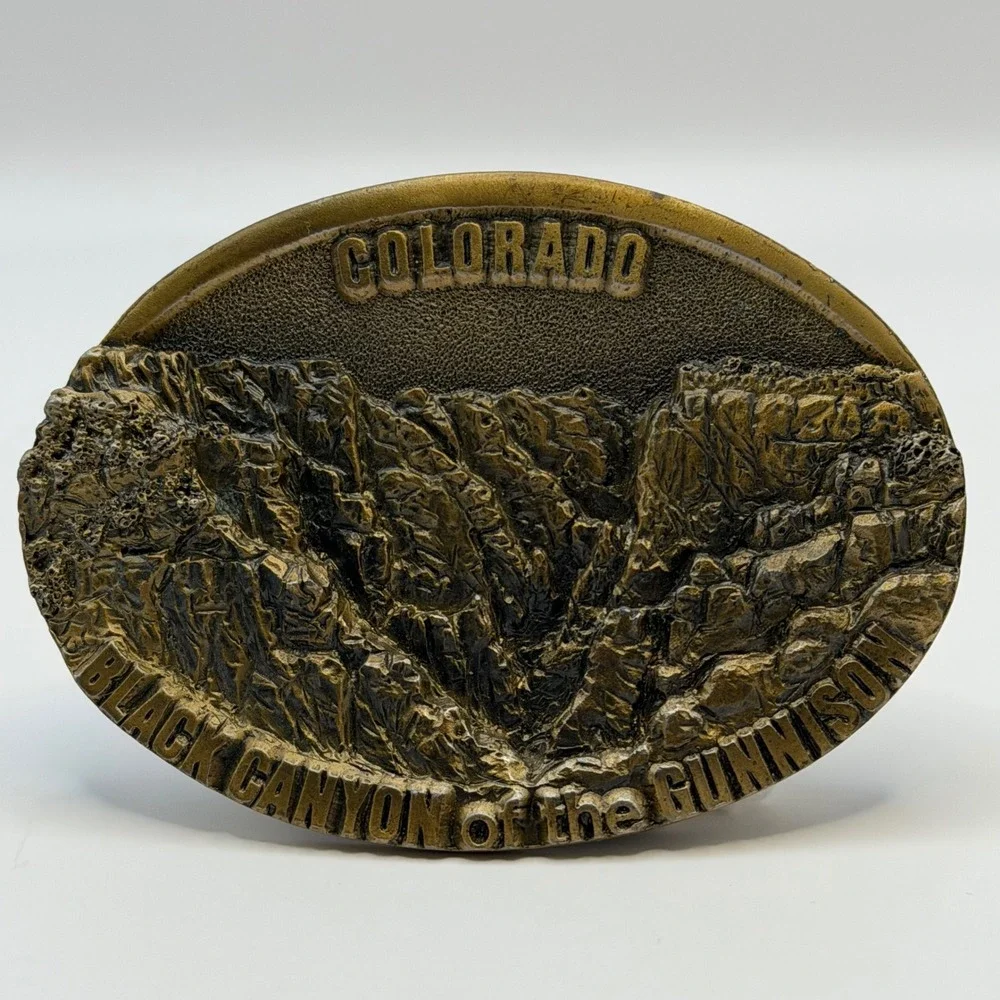 VTG BRASS 1987 Ultra Enterprises Black Canyon of the Gunnison Colorado Buckle
